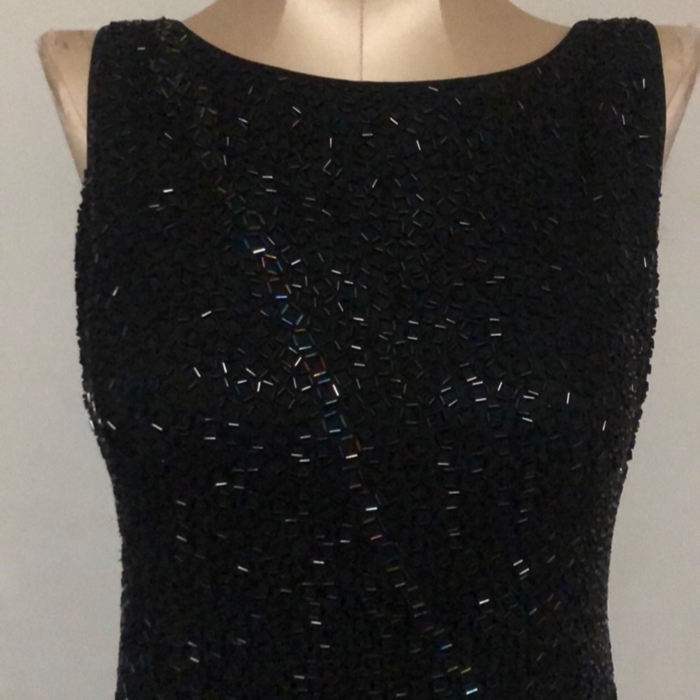 Neilbieff 12 Black embellished cocktail silk dress